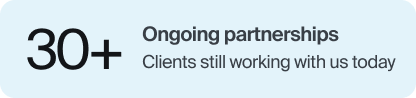 20+ ongoing partnerships
