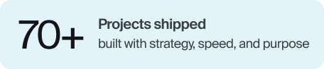 70+ projects shipped